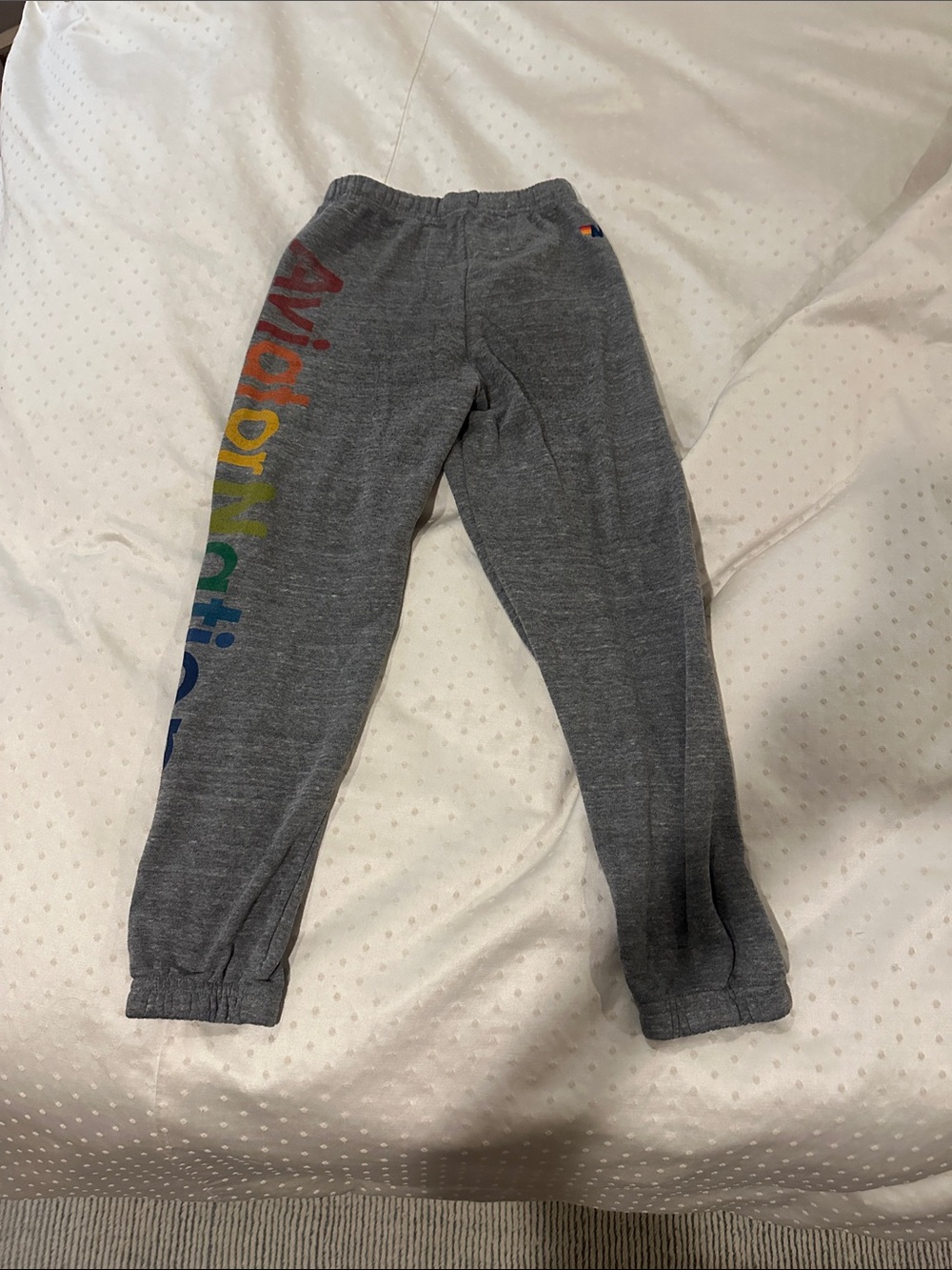 Aviator Nation Gray Sweatpants with Rainbow Side Logo